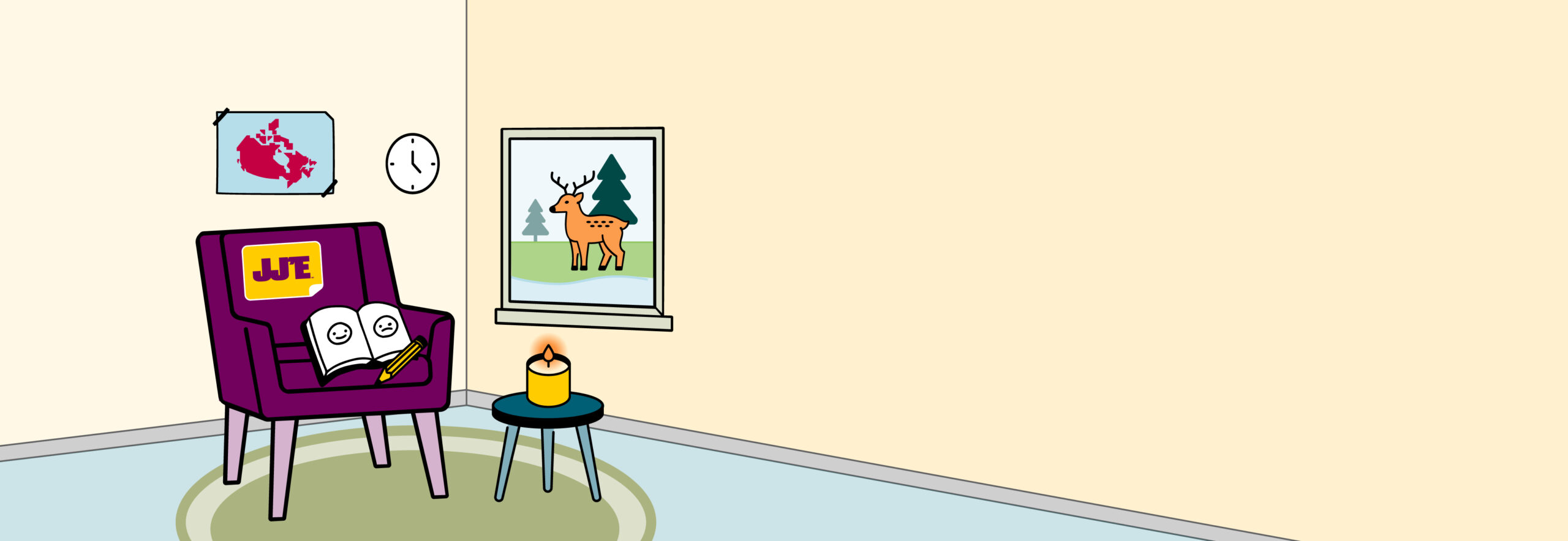 Une illustration de l’expérience de la salle d’attente virtuelle de Jeunesse, J’écoute