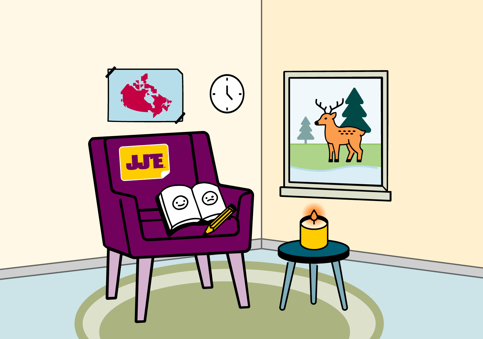 Une illustration de l’expérience de la salle d’attente virtuelle de Jeunesse, J’écoute