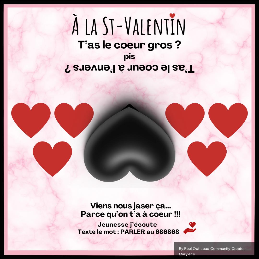Un visuel pour Jeunesse, J’écoute sur le thème de la Saint-Valentin